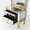 French Full Lenght Mirror Mirrored Chest of Drawers Set Champagne Silver Vanity