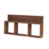 Rustic Triple Cubed Floating Shelf with Ledge Hanging Wall Mount Cubbie Shelf