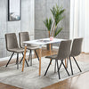 4Pcs Velvet Dining Chairs Metal Leg Padded Dining Room Kitchen Office/Commerc