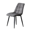 2 Grey Velvet Dining Chairs Dining Room Restaurant Metal Legs Padded Modern
