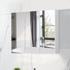 White Bathroom Cabinet 6-Tier Shelf Inside 3 Door Mirrored Wall Mounted Cupboard