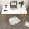 48" Home Computer Office Desk Coffee Table Metal Texture Study Workstation White