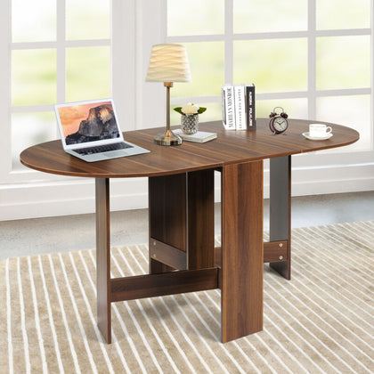 Drop Leaf Dining Table Wooden Folding Kitchen Table Space Saving Expandable Desk