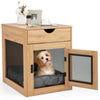 Industrial Dog Crate Decorative Dog Kennel End Table Indoor Dog House w/ Drawer