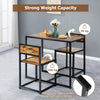 3 Pieces Dining Table & Chair Set Bar Kitchen Breakfast Furniture Space Saving