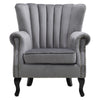 Upholstered Wing Back Chesterfield Sofa Velvet Button Tub Chair Scallop Armchair