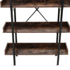 5 Tier Bookcase Shelves Wood & Metal Ladder Metal Pipe Industrial Bookshelf Unit