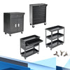 Black Steel Tool Trolley Cabinet with Wheels Workshop Storage Chest Carrier Cart