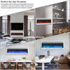 Electric Fire Fireplace Wall/Recessed 12 LED Lights Flame Lighting Living Room