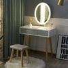 Dressing Table w/LED Light Mirror Make up Desk Vanity Set Stool Free Organizer