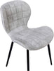 2/4x Dining Chairs Light Grey Fabric Upholstered Seat with Black Legs Home