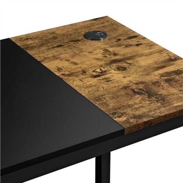 Wooden Computer Desk Study Desk Home Office Table with Movable Monitor Stand