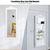 Wall-mounted Jewelry Storage Cabinet Door Hanging Jewelry Armoire w/ Full Mirror