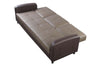 Sofa Bed Faux Leather with Cup holder and Armrests 3 Seater Black Brown Ash Grey