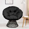 Rattan Papasan Chair Swivel Moon Round Leisure Chair Glider Deep Seat w/Cushion