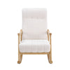 Solid Wood Frame Rocking Chairs Shell Back Rocker Sofa Cashmere Cushion Armchair