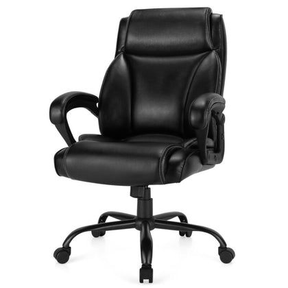 High Back Executive Chair Ergonomic Leather Computer Chair w/Rocking Backrest