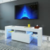 Modern TV Unit Stand Cabinet White Sideboard High Gloss Door Matt Body LED Wood