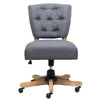 Linen Fabric Buttoned Back Adjustable Swivel Cushiony Computer Desk Chair Office