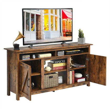 Industrial TV Stand for TVs up to 65” Fireplace TV Stand Entertainment Center