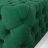 Vintage Green Velvet Buttoned Footstool Chesterfield Button Design Square Stool