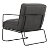 Distressed Faux Leather Armchair Vintage Grey Lounge Chair Sofa Iron Frame Seat