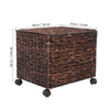 Mobile Seagrass Basket Hamper Clothes Toys Blanket Closet Storage Box with Lid