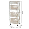 Home Kitchen Storage Unit Shelf Rack Storage Basket w/ Wheel uk 4 Tier