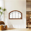 Rustic Arch Wood Frame Window Mirror Wall Mount Home Hallway Bedroom Art Decor