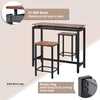 Dining Table&2 Stools Metal Bar Set Kitchen Dining Breakfast Stools Furniture QF