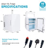 10L Mini Fridge Portable Refrigerator Cooler and Warmer Food Drinks Car Bedroom