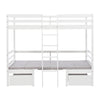 3ft Storage Bed Frame Bunk Beds Kids Loft Bed High Sleeper w/ Desk Chairs QN