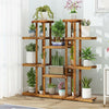Anti-mould Wooden Plant Stand Tall Vintage 11 Holders Flower Herb Pot Rack Shelf