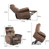 Single Sofa Fabric Power Lift Electric Recliner Chair Armchair Rise Chair Brown