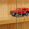 Display Cabinet Wall Mount Doors Unit Collectibles Models 5 Shelves Glass Beechw