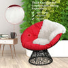 Rattan Papasan Chair Swivel Moon Round Leisure Chair Glider Deep Seat w/Cushion