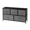 Chest of 5 Drawers Storage Wardrobe Cabinet Fabric Drawers & Metal Frame Hallway