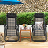 2 Pieces Foldable Zero Gravity Reclining Garden Patio Deck Chair Sun Lounger