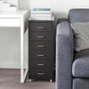 6 Drawer Locking Office Filing Cabinet w/Wheels Rolling Storage Nightstand Table