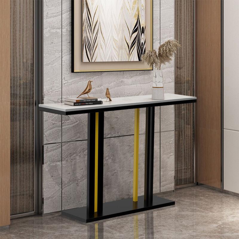 Large Slim Marble Console Table Hallway Foyer Wall Side Table Window S ...