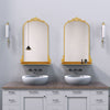 Large Antique Ornate Wall Mount Mirror Bathroom Makeup Arch Floral Decor W/Shelf