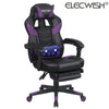 Computer Gaming Chair Ergonomic Office Massage Chair Footrest Recliner Purple