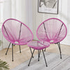 Three-Piece Rattan Garden Furniture 2 Seat Bistro Table Chair Outdoor Patio Set