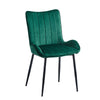 Set of 2 Dining Chairs Velvet Padded Seat Metal Legs High Back Chairs Kitchen UK