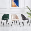 2/4PCS Dining Chairs Velvet Set Padded Seat Metal Leg Kitchen Chair Home Office