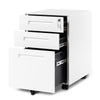 File cabinet 3 Drawer Modern Steel Drawers Filing Cabinet w/ 5 Wheels Lock White