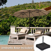 4.6m Double-Sided Parasol with Base Solar LED Lights and Crank Handle Outdoor