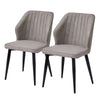 2/4/6pcs Dining Chairs Set Faux Leather Seat Back Metal Legs Kitchen Chair