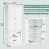 Bathroom Tall Cabinet Freestanding Storage Organizer Cupboard W/ 2 Large Drawers