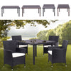 Rattan Glass Table Outdoor Garden Rectangle Patio Dining Tables UK